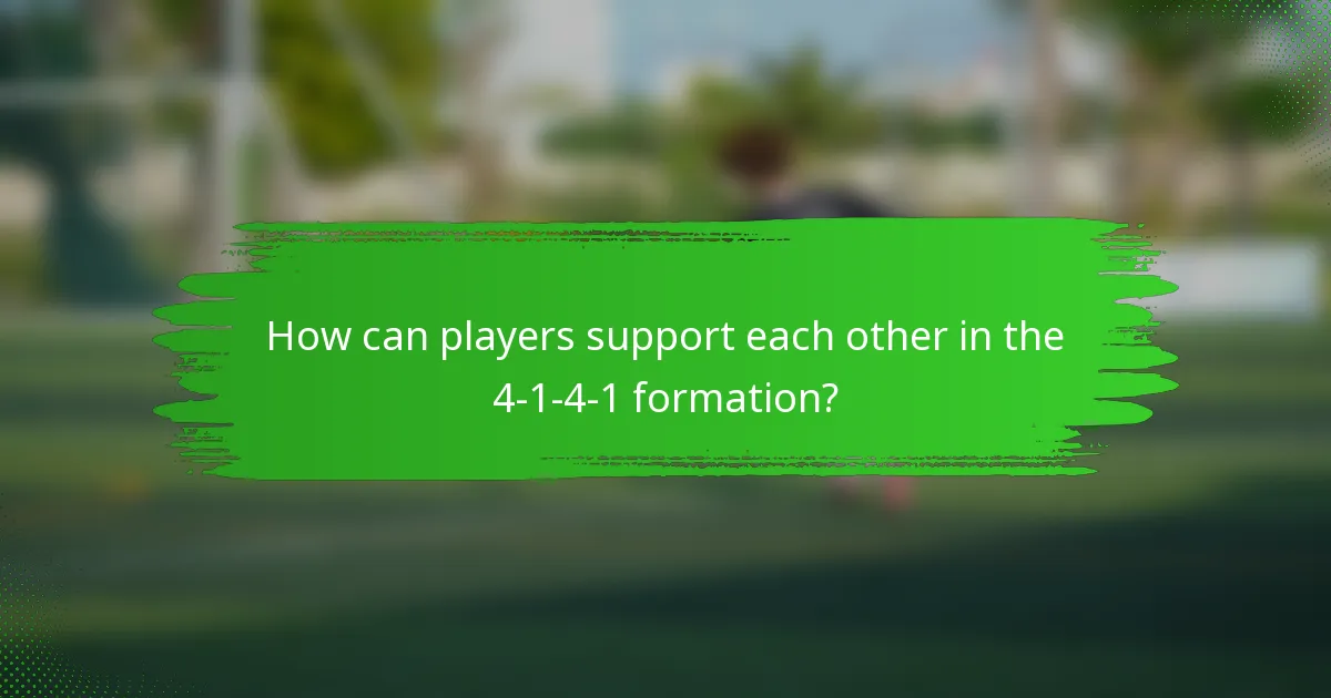 How can players support each other in the 4-1-4-1 formation?