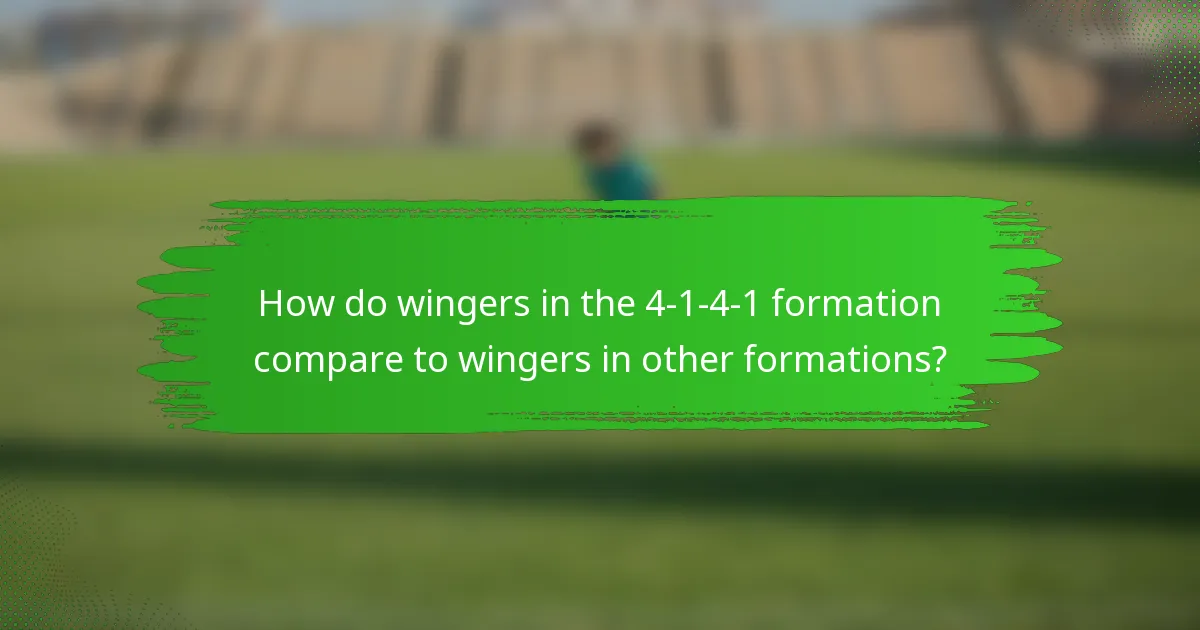 How do wingers in the 4-1-4-1 formation compare to wingers in other formations?
