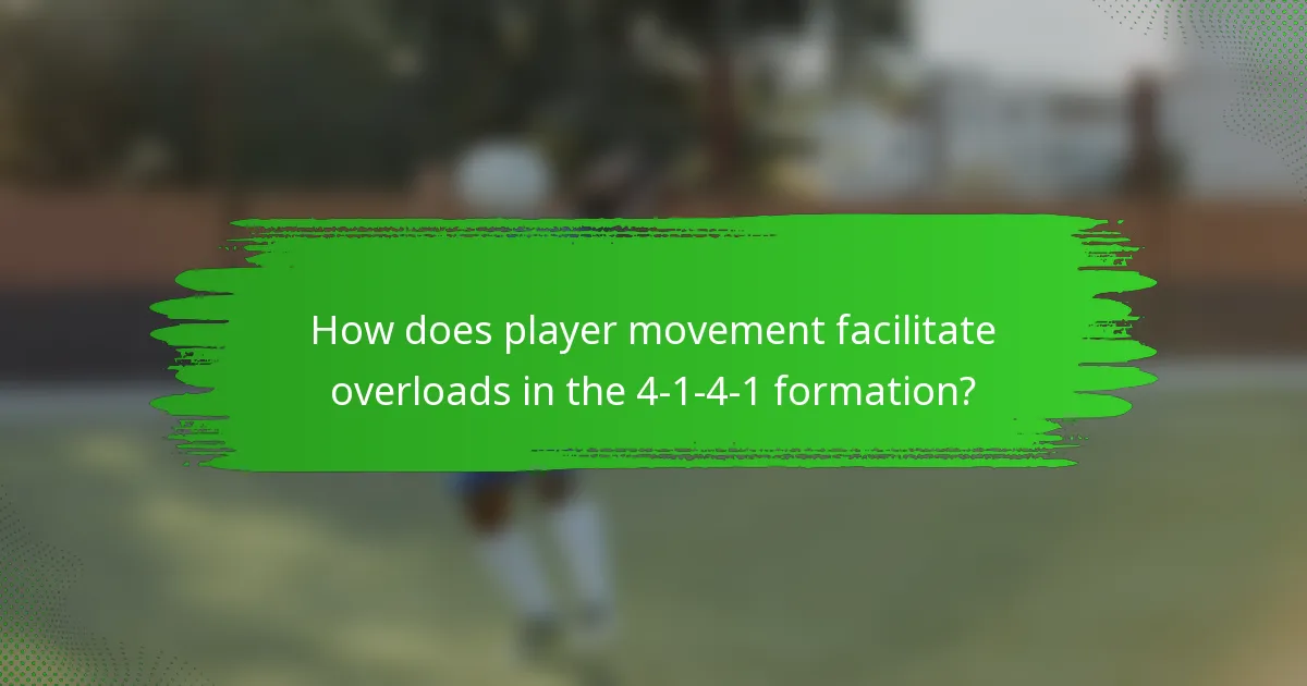 How does player movement facilitate overloads in the 4-1-4-1 formation?