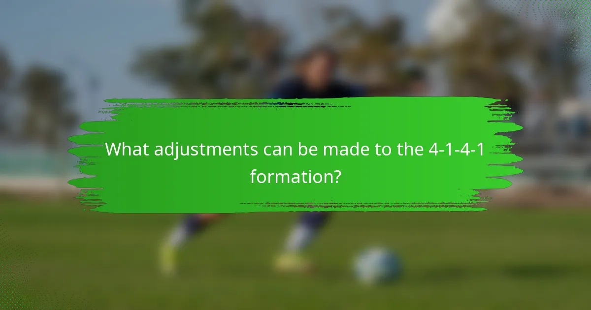 What adjustments can be made to the 4-1-4-1 formation?