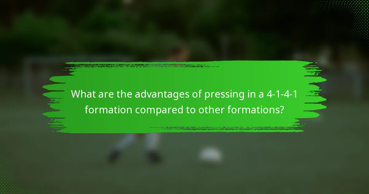What are the advantages of pressing in a 4-1-4-1 formation compared to other formations?