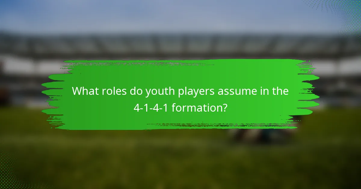 What roles do youth players assume in the 4-1-4-1 formation?