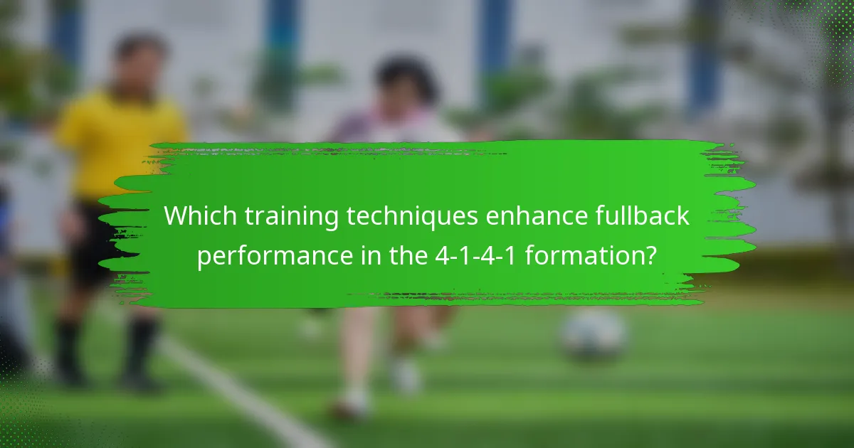 Which training techniques enhance fullback performance in the 4-1-4-1 formation?